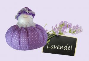 Handmade Design - Lavendelsäckchen - Duftsäckchen - Duftkissen - Lavendelkissen mit echtem Lavendel (Puppe - Lila - 1er, 7 x 9 cm)
